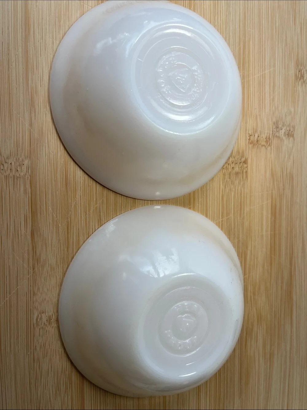 Set of 2 Dessert Vintage Federal Glass Milk Bowls - Gold Bamboo Pattern